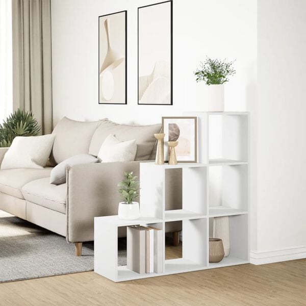 vidaXL Room Divider Bookcase White Engineered Wood Medium