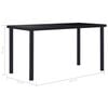 vidaXL Dining Table Black Tempered Glass, Powder-Coated Metal