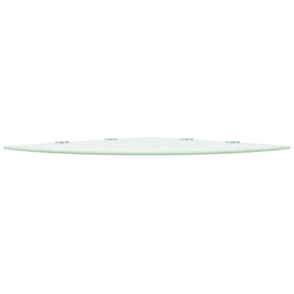 vidaXL Corner Shelf Set of 2 White Tempered safety glass 17.7x17.7 in