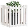 vidaXL Garden Planter White Solid Pine Wood Medium Garden Planter