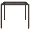 vidaXL Garden Table Brown Poly rattan, tempered glass, powder-coated steel