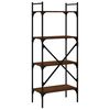 vidaXL Bookcase Brown Oak Engineered wood 22 x 12.4 x 54.5 in Bookcase