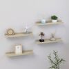 vidaXL Wall Shelf Set of 4 Sonoma Oak MDF 15.7 x 3.5 x 1.2 in Modern