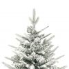 vidaXL Artificial Christmas Tree Green with white flocked snow PVC Medium
