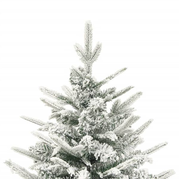 vidaXL Artificial Christmas Tree Green with white flocked snow PVC Medium