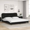 vidaXL Bed Frame with LED without Mattress "Hvar" Black and White 72"x83.9"