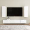 vidaXL TV Cabinet Set of 2 White Engineered wood Medium Wall mounting