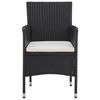 vidaXL Garden Dining Chair Set of 2 Black Poly rattan, powder-coated steel