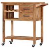 vidaXL Kitchen Trolley 31.5"x17.7"x35.8" Solid Wood Acacia