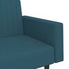 vidaXL Sofa Bed Blue Velvet, Wood, Plastic 2-Seater