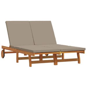 vidaXL Sun Lounger Reclining Brown 125 x 200 x 84cm Solid Acacia wood