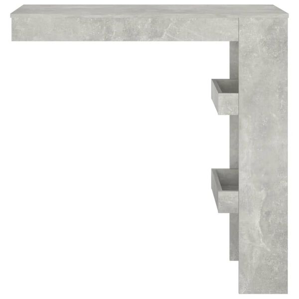 vidaXL Wall Bar Table Concrete gray Engineered wood Compact Modern