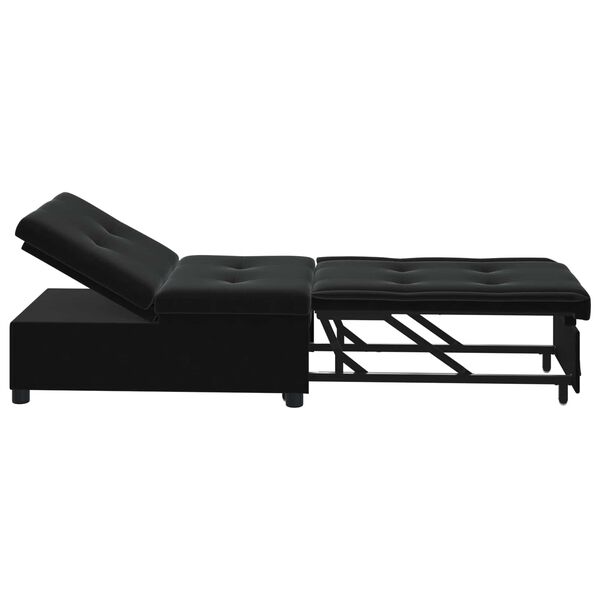 vidaXL Sofa Bed Black 67 x 194 x 38 cm Velvet