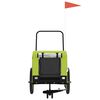 vidaXL Pet Bike Trailer Green and Black Oxford fabric, iron, PVC Small