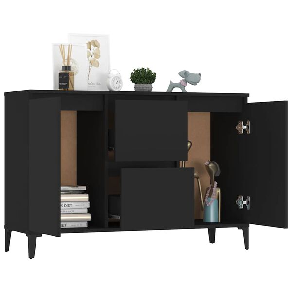 vidaXL Sideboard Black 40.2"x13.8"x27.6" Engineered Wood