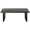 vidaXL Coffee Table Grey Solid Mindi Wood, Powder-Coated Steel