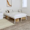 vidaXL Bed Frame White Powder-Coated Steel Small Double Bed Frame