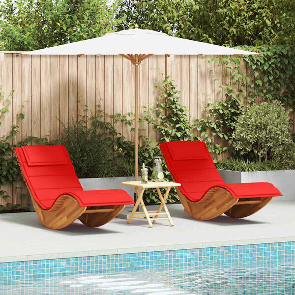 vidaXL Sun Lounger 2 pcs Brown 60 x 154 x 74cm Solid Acacia wood