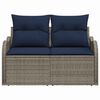 vidaXL Garden Sofa with Cushion 47.64 x 24.41 x 27.17 in Poly Rattan