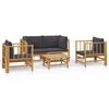 vidaXL Garden Lounge Set Dark grey Bamboo Medium Modular