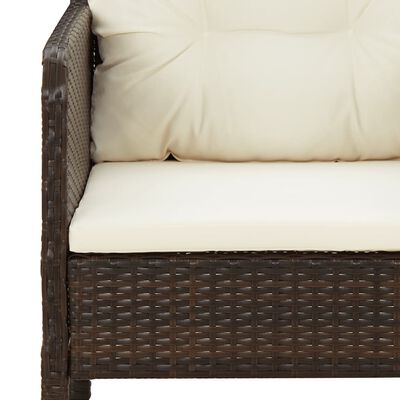 vidaXL 2 Piece Patio Lounge Set with Cushions Brown Poly Rattan