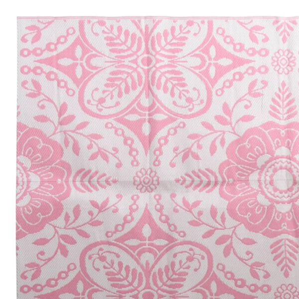 vidaXL Outdoor Carpet Pink Polypropylene 63.0 x 90.6 in Pattern