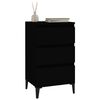 vidaXL Nightstand Black Engineered wood Medium Nightstand Square
