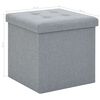 vidaXL Storage Stool Set of 2 Light Grey Faux linen, MDF, Foam Medium