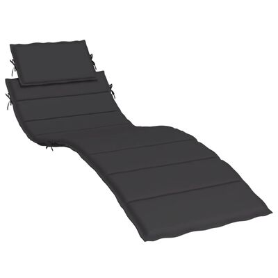vidaXL Sun Lounger Cushion Black 73.2"x22.8"x1.2" Oxford Fabric