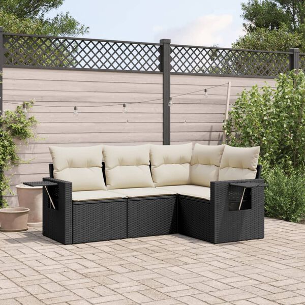 vidaXL Garden Sofa Set Black