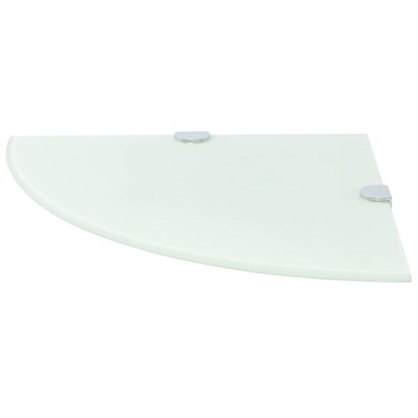 vidaXL Corner Shelf White Tempered glass Small Corner Shelf Triangular