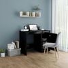vidaXL Desk High gloss black Engineered wood Medium Computer Desk
