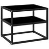 vidaXL Console Table Black Tempered glass, Powder-coated steel
