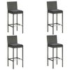 vidaXL Garden Bar Set Grey, Anthracite Solid Acacia wood Removable Covers