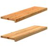 vidaXL Stair Tread Set of 2 Light brown Solid oak wood 35.4x9.8x0.8 in