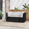 vidaXL Patio Corner Sofa Black PE rattan Standard Modular