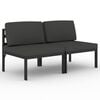 vidaXL 2-seater Outdoor Sofa Anthracite