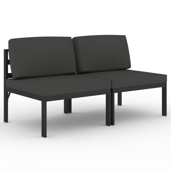 vidaXL 2-seater Outdoor Sofa Anthracite