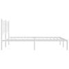 vidaXL Bed Frame White Steel King Bed Frame Rectangular Modern