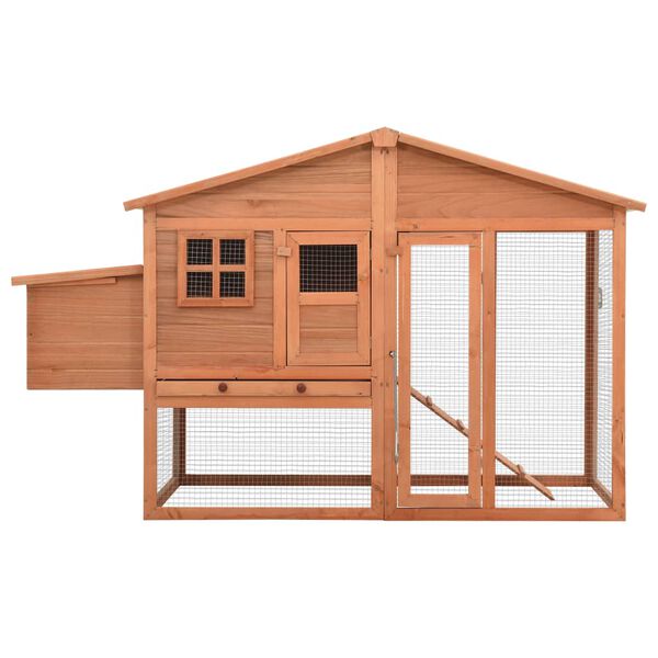 vidaXL Chicken Coop Natural wood Solid fir wood, plywood, galvanized steel