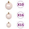 vidaXL Artificial Pre-lit Christmas Tree with Ball Set Silver 82.7" PET