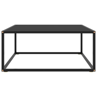 vidaXL Coffee Table Black with Black Glass 31.5"x31.5"x13.8"