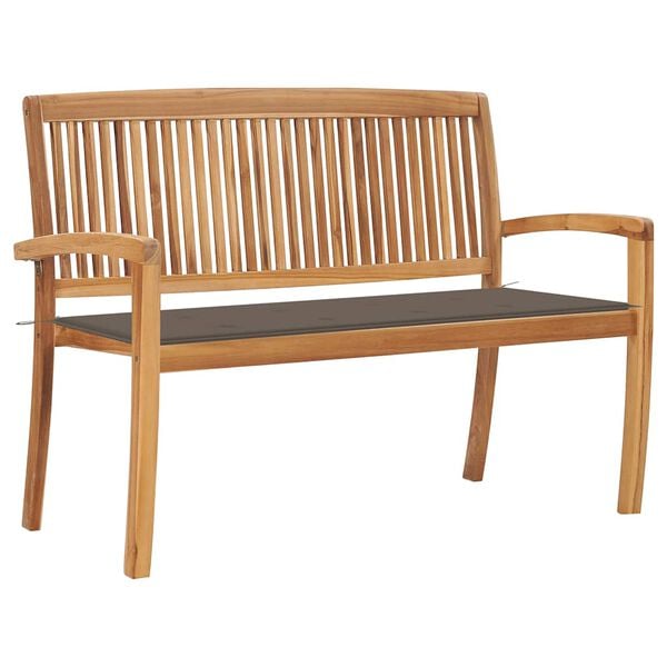 vidaXL Garden Bench Teak Solid Teak wood 50.6 in Stackable