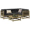 vidaXL Garden Sofa Set Natural Pine Solid Pine Wood 5 Piece Modular