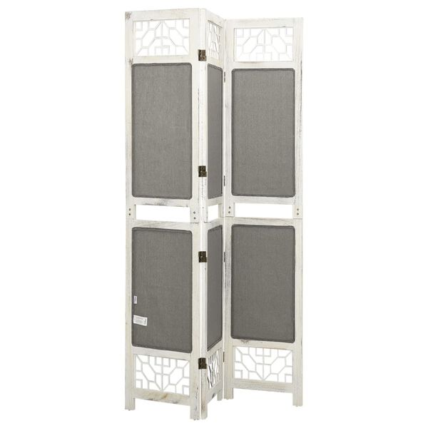 vidaXL 3-Panel Room Divider Grey 41.3x65.0" Fabric