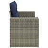 vidaXL Patio Sofa with Cushions 2-Seater Gray Poly Rattan