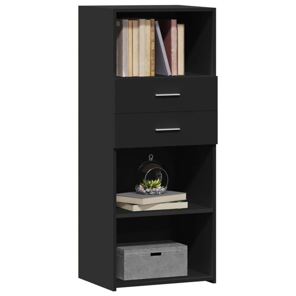 vidaXL Highboard Black Engineered wood Medium Highboard Rectangular