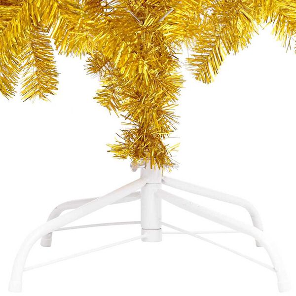 vidaXL Artificial Pre-lit Christmas Tree with Ball Set Gold 94.5" PET