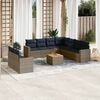 vidaXL 10 Piece Patio Sofa Set with Cushions Gray Poly Rattan