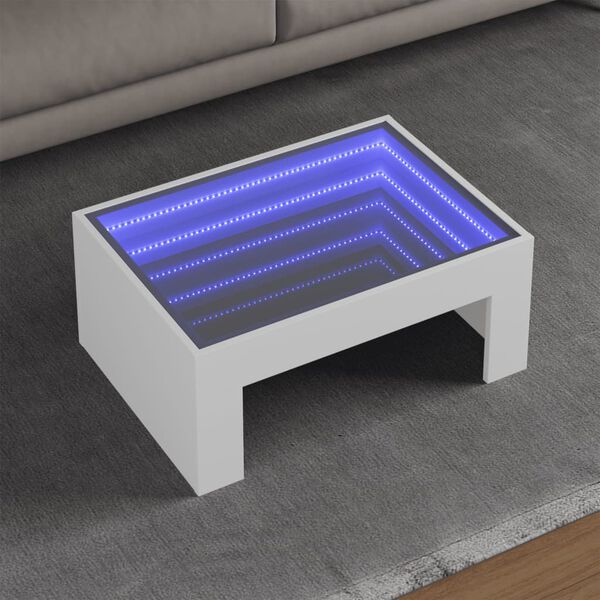 vidaXL Coffee Table White Engineered wood, Glass Medium Coffee Table